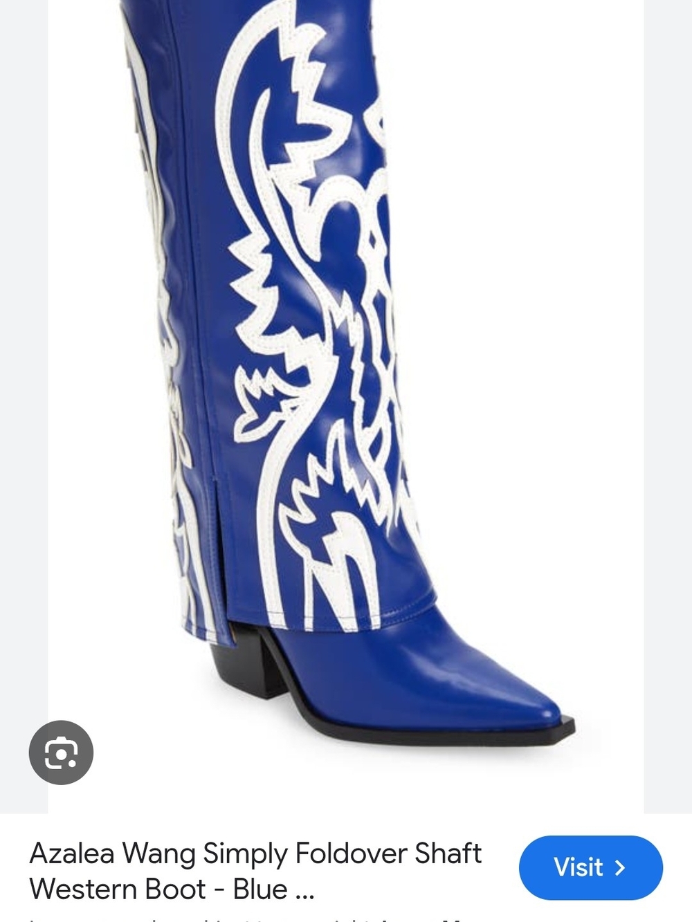 Azalea WANG Blue Western Knee-High Boot 10